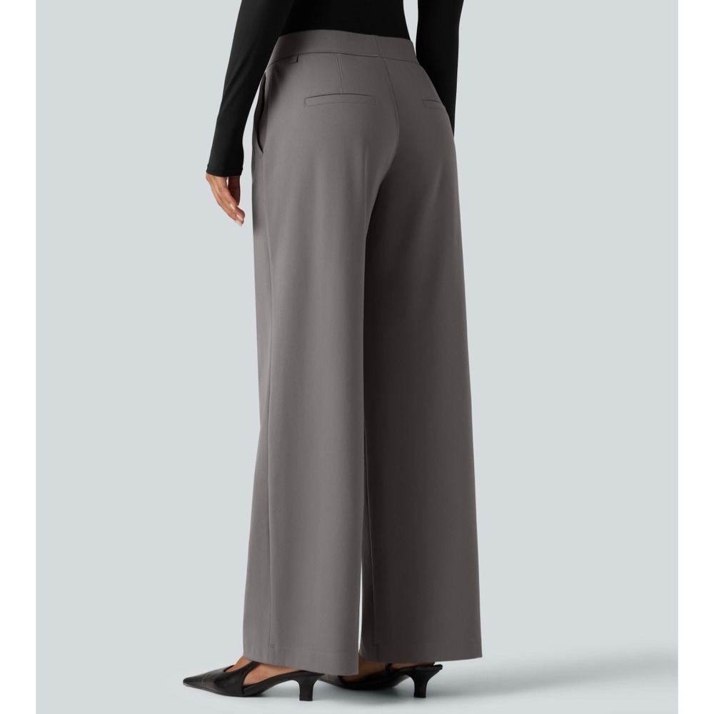 Halara DayStretch Low Rise Straight Leg Work Pants Grey Small
